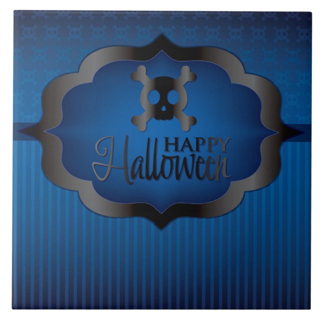 Halloween blue skull tile (Front)
