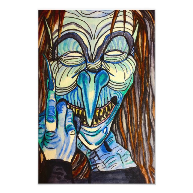 HALLOWEEN BLUES WITCH PHOTO PRINT (Front)