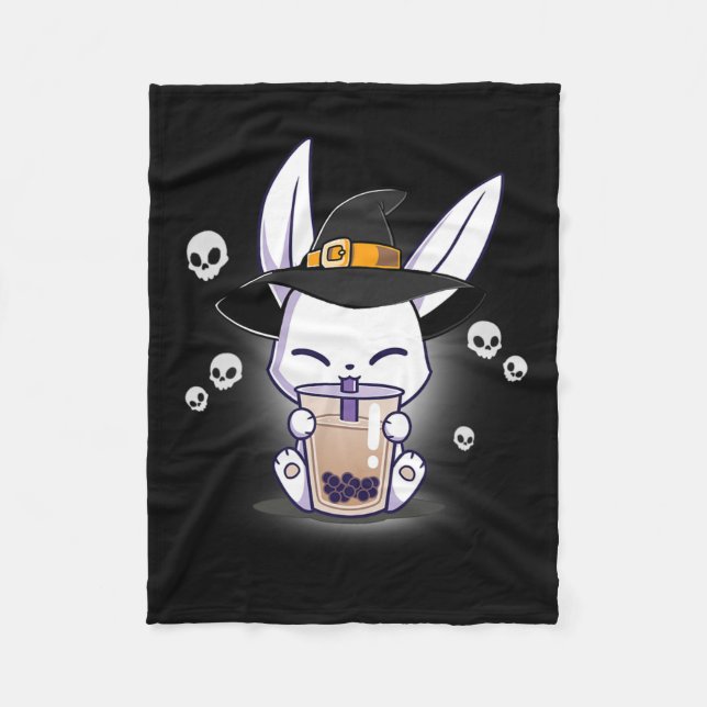 Halloween Bo Bunny Kawaii Anime Witch Bunny Bo  Fleece Blanket (Front)