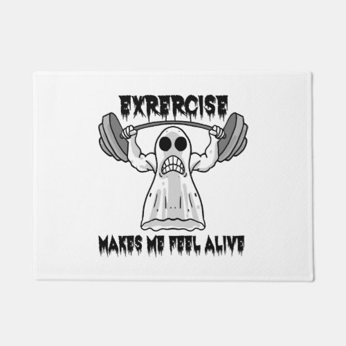 Halloween Bodybuilder Gym Fitness _ Ghost Workout  Doormat