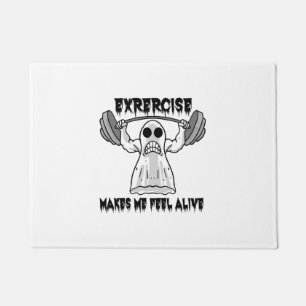 Halloween Bodybuilder Gym Fitness - Ghost Workout  Doormat
