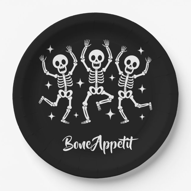 Halloween Bone Appetit  Paper Plates (Front)