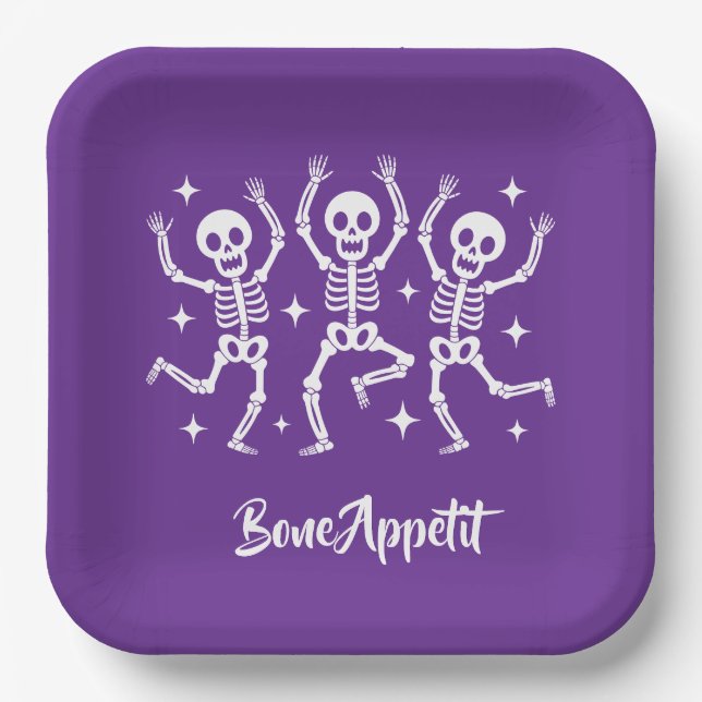 Halloween Bone Appetit  Paper Plates (Front)