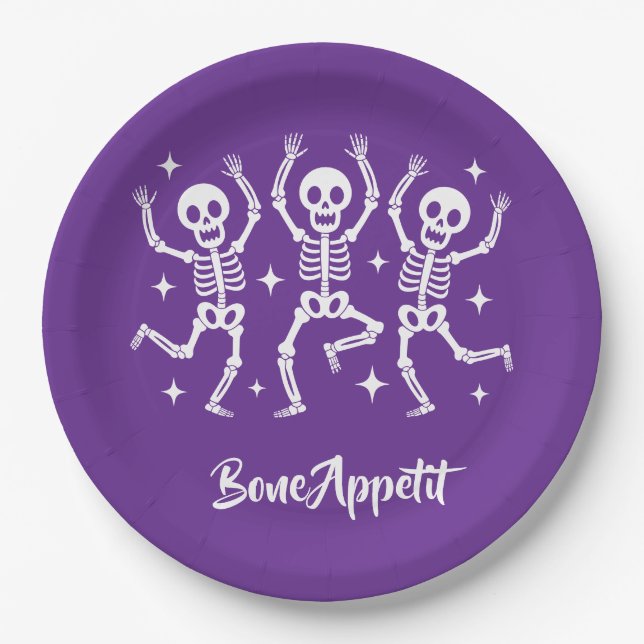 Halloween Bone Appetit  Paper Plates (Front)