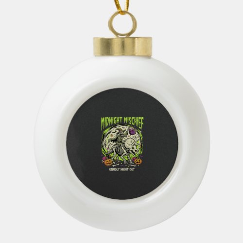 Halloween Bone Rider Mischief Ceramic Ball Christmas Ornament