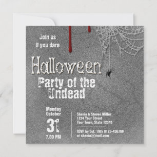Halloween Bones Party of the Undead Gravestone Invitation