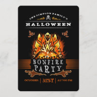 Halloween Bonfire Party Invitation