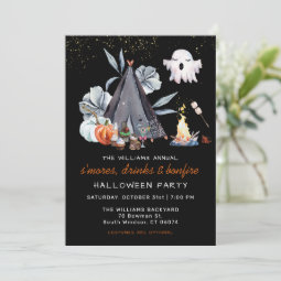 Halloween Bonfire Sleepover Party Invitation | Zazzle