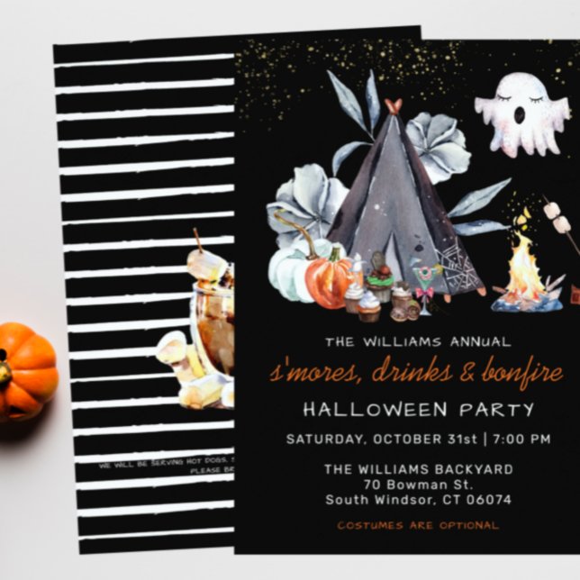 Halloween Bonfire Sleepover Party Invitation (Creator Uploaded)