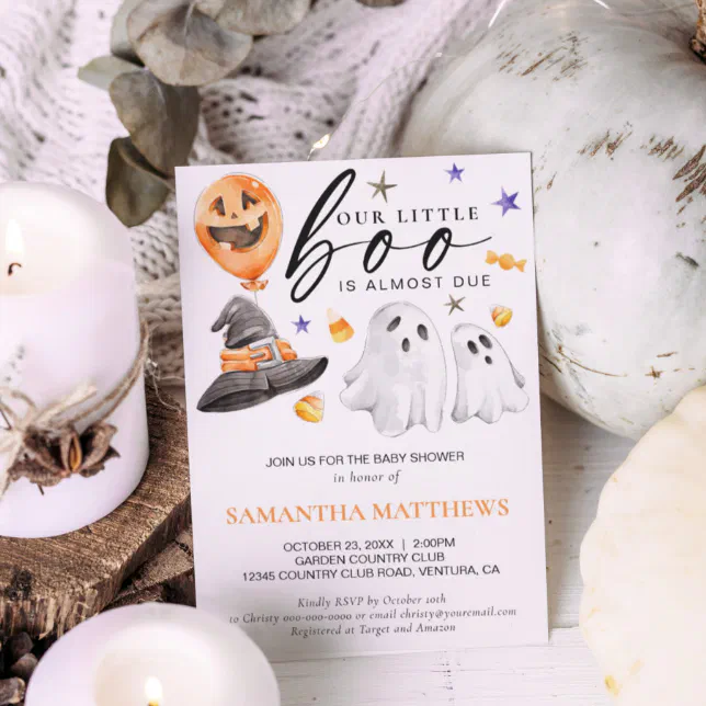 Halloween Boo Baby Shower Invitation | Zazzle