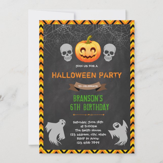 Halloween Boo bash party invitation (Front)