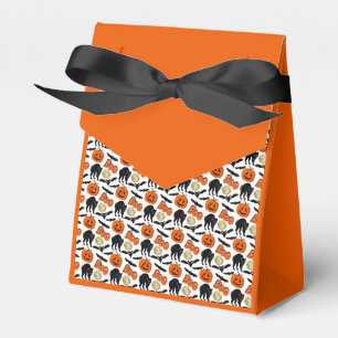 Halloween Boo Bats Cat Pumpkin And Moon Drawing Favor Boxes