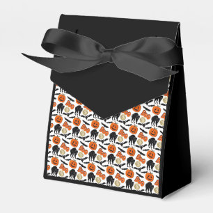 Halloween Boo Bats Cat Pumpkin And Moon Drawing Favor Boxes