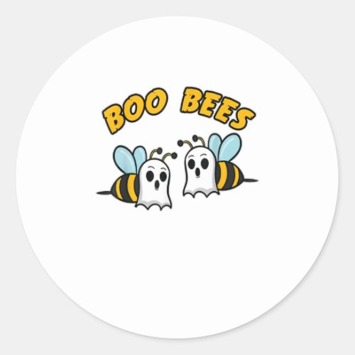 Halloween Boo Bees Honey Bee Ghost Funny Bee Classic Round Sticker