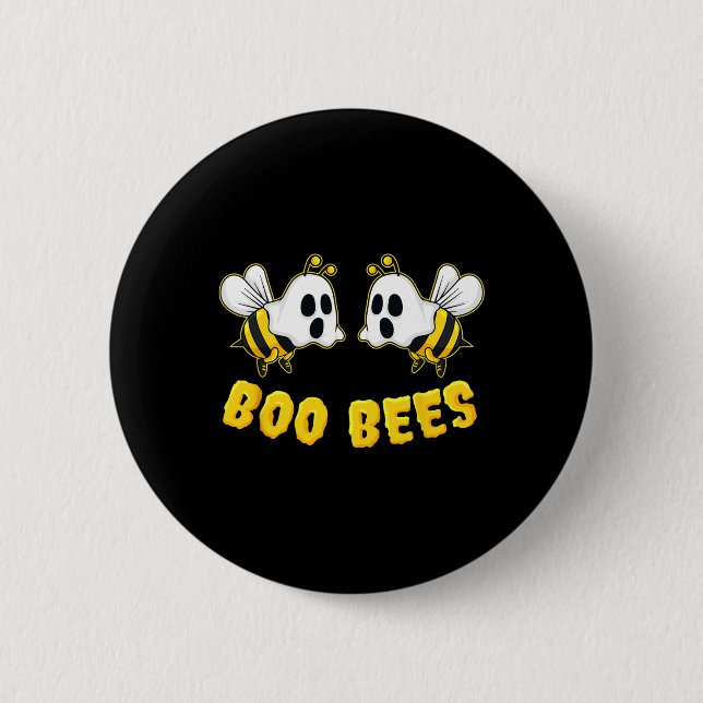 Halloween Boo Bees Matching Couples Fun  Button (Front)