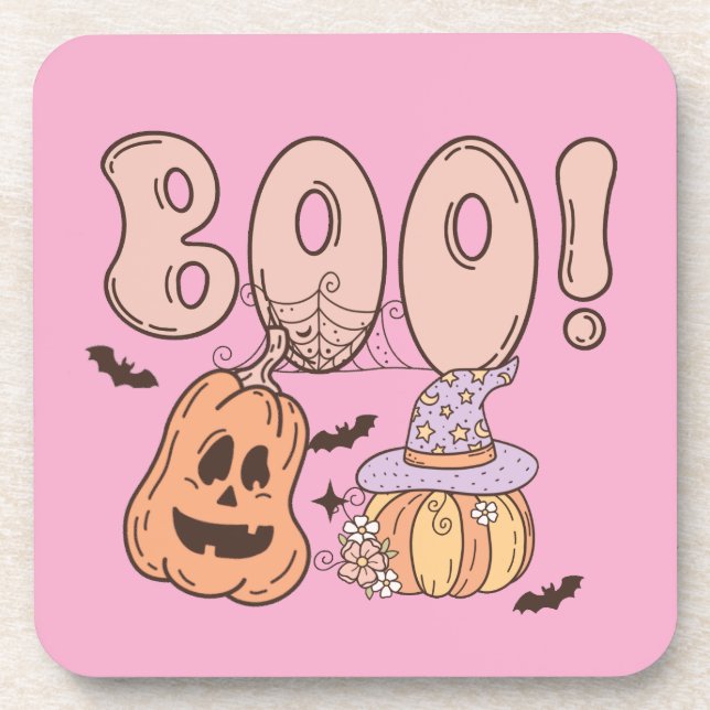 Halloween Boo Beverage Coaster (Front)