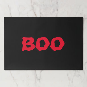 Halloween Boo black red spooky paper placemats