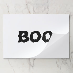 Halloween Boo black & white spooky paper placemats