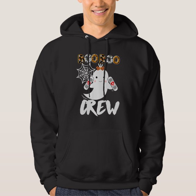 Halloween Boo Boo Crew Ghost Nurse Costume Rn Nurs Hoodie (Front)