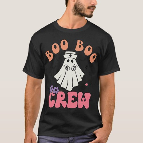 Halloween Boo Boo Crew Nurse Ghost Scared Mummy  T_Shirt