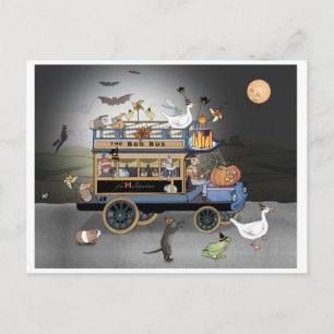Halloween Boo! Bus Postcard