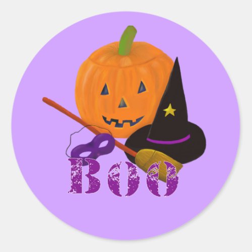 Halloween BOO Classic Round Sticker