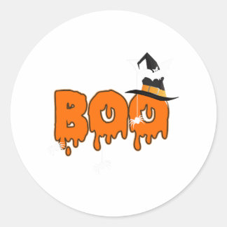 halloween boo classic round sticker