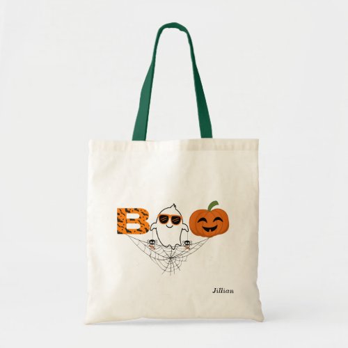 Halloween Boo Cool Ghost Pumpkin Personalized Tote Bag