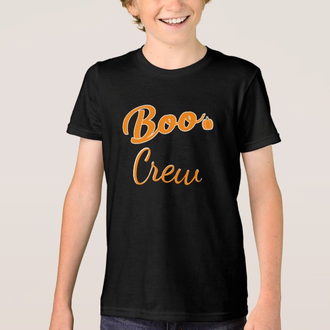 Halloween Boo Crew Family Matching Costume Tri-Blend Shirt (Front)