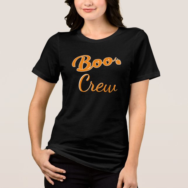 Halloween Boo Crew Family Matching Costume Tri-Blend Shirt (Front)