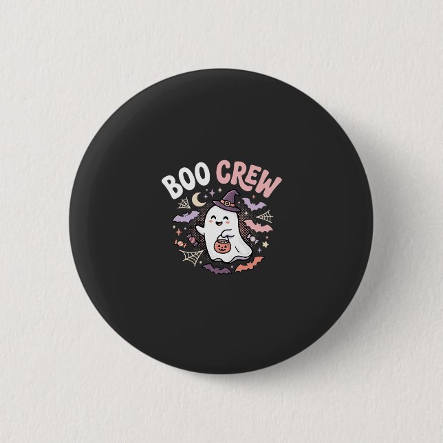 Halloween Boo Crew Ghost Button (Front)