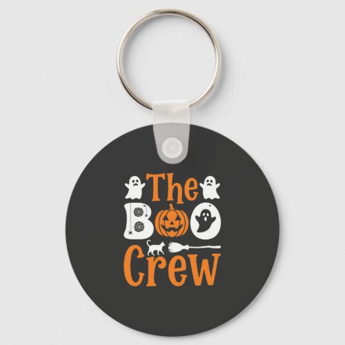 Halloween Boo Crew Ghost Pumpkin Cat Design Keychain