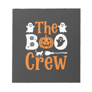 Halloween Boo Crew Ghost Pumpkin Cat Design Notepad