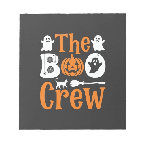 Halloween Boo Crew Ghost Pumpkin Cat Design Notepad