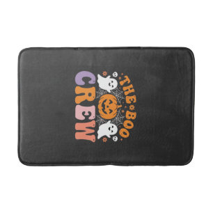 Halloween Boo Crew Ghost Pumpkin Design_1 Bath Mat