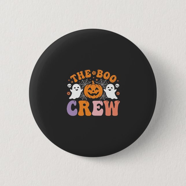 Halloween Boo Crew Ghost Pumpkin Design_1 Button (Front)