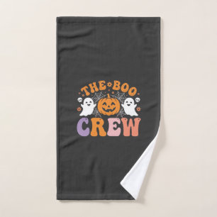Halloween Boo Crew Ghost Pumpkin Design_1 Hand Towel