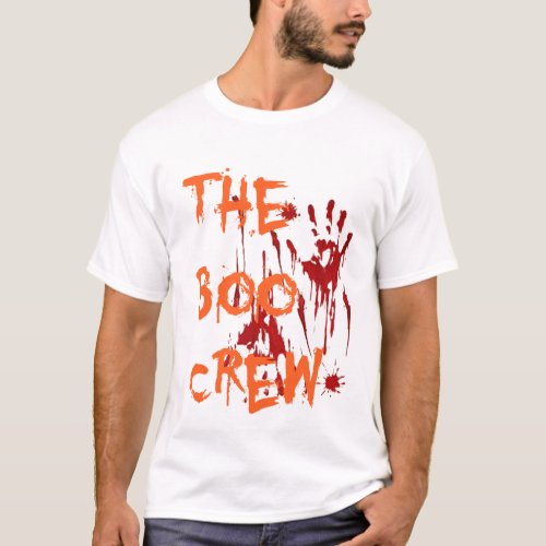Halloween BOO Crew  Horror Spooky Blood Splatters T_Shirt