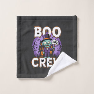 Halloween Boo Crew Zombie Family Vector Design Wash Cloth