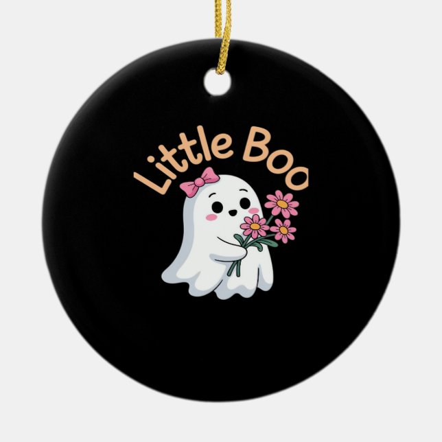 Halloween Boo Cute Family Ceramic Ornament (Front)