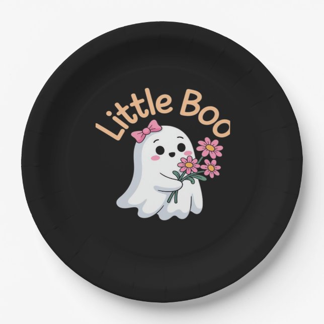 Halloween Boo Cute Family Paper Plates (Front)