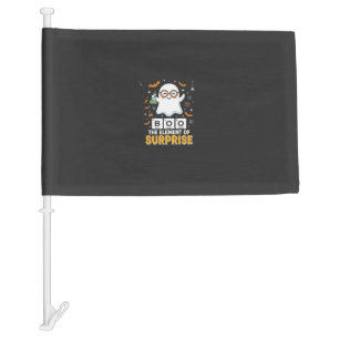 Halloween Boo Element of Surprise Ghost Design_1 Car Flag