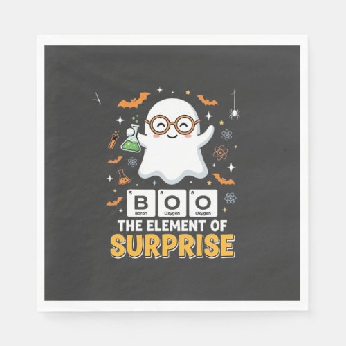 Halloween Boo Element of Surprise Ghost Design_1 Napkins
