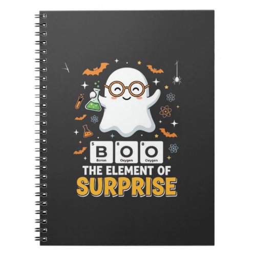 Halloween Boo Element of Surprise Ghost Design_1 Notebook