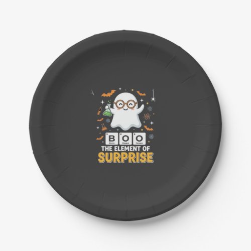 Halloween Boo Element of Surprise Ghost Design_1 Paper Plates
