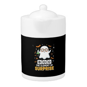 Halloween Boo Element of Surprise Ghost Design_1 Teapot