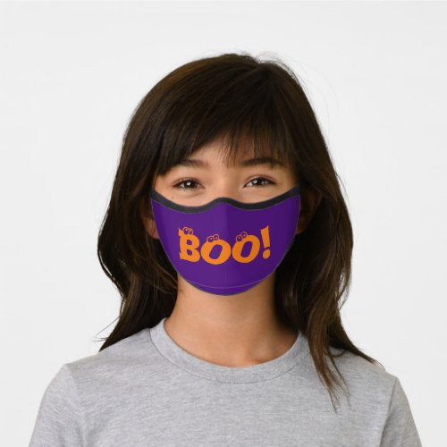 Halloween Boo eyeballs purple orange costume Premium Face Mask