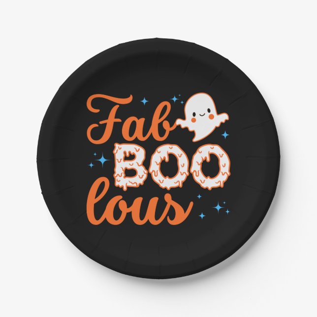 Halloween Boo Funny Paper Plates (Front)