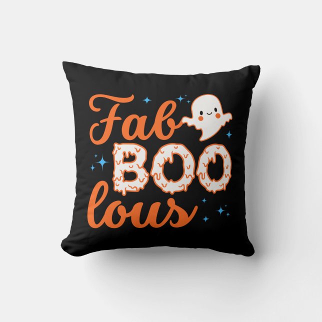 Halloween Boo Funny Throw Pillow (Front)