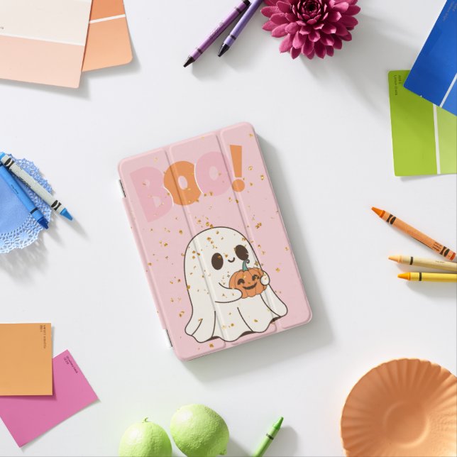 halloween boo ghost and pumpkins iPad mini cover (In Situ)